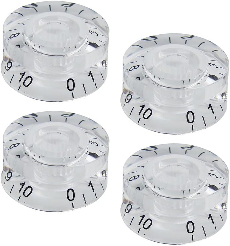 FLEOR 4pcs Transparent Guitar Knobs Top Hat Volume Tone Speed Control Knob for Electric Guitar Parts - Image 1